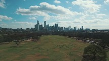 Drone Aerial of Zilker Park in Austin Texas	