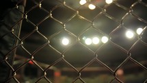 MMA - Cage Close Up with shining lights 