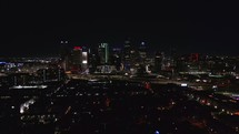 Tracking Left Shot of Downtown Dallas at Night	