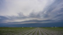 Farmed Land and Stormy Shelf Cloud Timelapse.