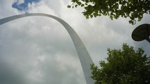 Low angel timelapse of the Saint Louis Arch 