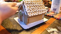 making gingerbread houses at Christmas