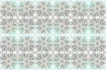 winter or Christmas pattern, kaleidoscope lens effect in turquoise white and gray