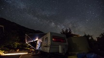 Three Rivers - Stars, Starry Night Sky, Milky Way over an RV / Camper Time Lapse