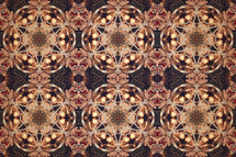 Christmas kaleidoscope design with vintage tones - seamless tile