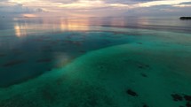 Aerial Drone views of the Maldivian Archipelago in the Morning