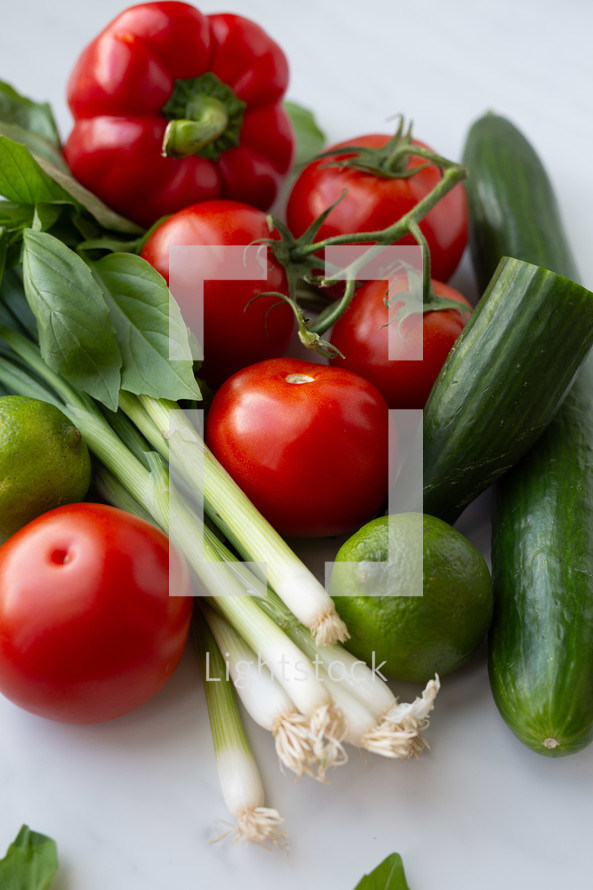 Vegetables close up on table - horizontal shot