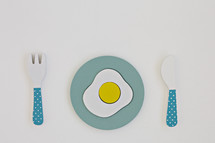 toy place setting with egg