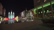 Salt Lake City Christmas decorations and crowds