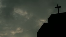 Cloud Timelapse behind Church Building