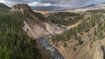 Time Lapse of Calcite Springs in Yellowstone River at Grand Canyon of the Yellowstone National Park, Wyoming