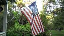 American Flag on a front porch