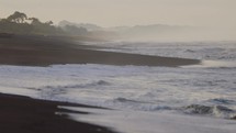 Foggy Morning Beach Sand Costa Rica Gentle Waves Travel