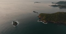 Aerial Panoramic Over Costa Rica Islands Near Guanacaste Beach, Central America.	
