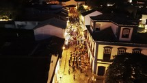 Drone follows Holy Week procession through small town in Brazil