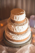 a wedding cake on a table 
