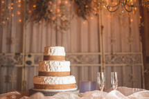 a wedding cake on a table 