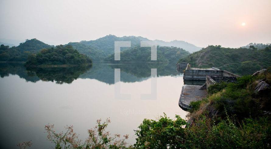lake in the Village Safari and Ranakpur 