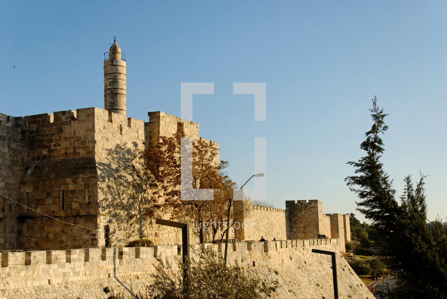 The Citadel of David minaret from the north.