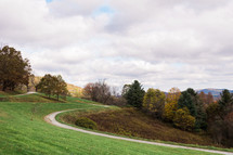 country mountain road in fall 