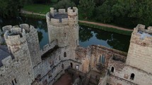 Mideval Castle towers and Fortress Drone Aerial View