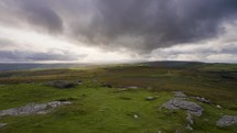 Rain Shower Over Dartmoor Evening Sun Shine And Sheep Grazing Timelapse