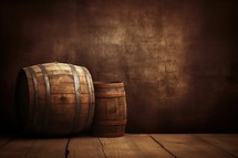 Barrel with Brown Textured Background