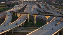 Houston Texas Skyline with Freeway Traffic in Foreground