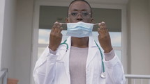 a healthcare worker wearing a face mask 