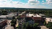 Downtown New Braunfels, Texas Drone Zoom Out