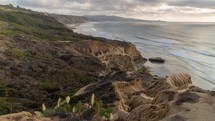 Time lapse of Torrey Pines State Natural Reserve Beach. 
