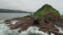  Rocky Island Costa Rica Birds Palm Tree Waves Crashing