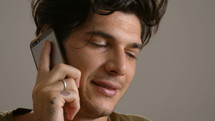Man talking on a cell phone.