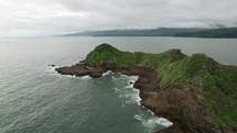 Rocky Island Costa Rica Drone Aerial Cloudy Ocean
