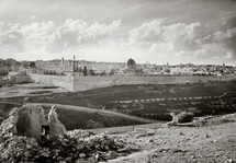 Temple Mount from south slope of the Mount of Olives.