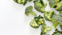Broccolis on white background top view Created With Generative AI Technology	
