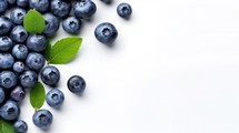 Blueberry on white background top Created With Generative AI Technology	
