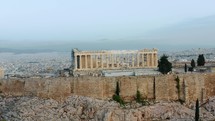 Drone Breathtaking Aerial Views of the Parthenon in Athens, Greece
