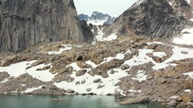 hikers on the Bugaboo mountains 