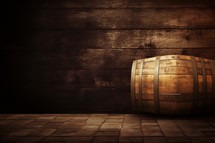 Barrel with Brown Textured Background