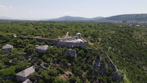 Medieval fortress Pasina tabija, Bosnia and Herzegovina, aerial orbit panorama