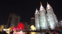 Salt Lake City Christmas decorations and crowds