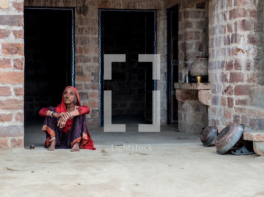 elderly woman in India 
