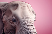 AI Generated Image. Elephant on a pink background