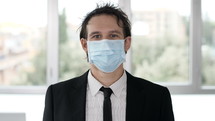 businessman wearing a face mask 