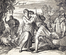 Jacob and Rachel at The Well, Genesis 29:1-12