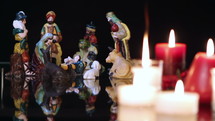Nativity Scene and candles 