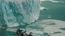 Melting Ice On The Lake At Perito Moreno Glacier In Argentina, Patagonia. Close-up Shot	