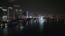Night Aerial of Downtown Miami Skyline