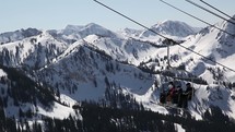 riding on a ski lift 